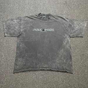 Vintage‎ Public Image Clothing T Shirt Gray Acid Wash Tee Mens X Large USA Made